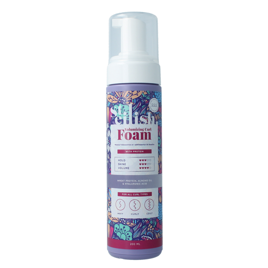 Steilish Curl Foam volumizing hair styling product in a 200ml bottle, designed to add volume and shape to curls.