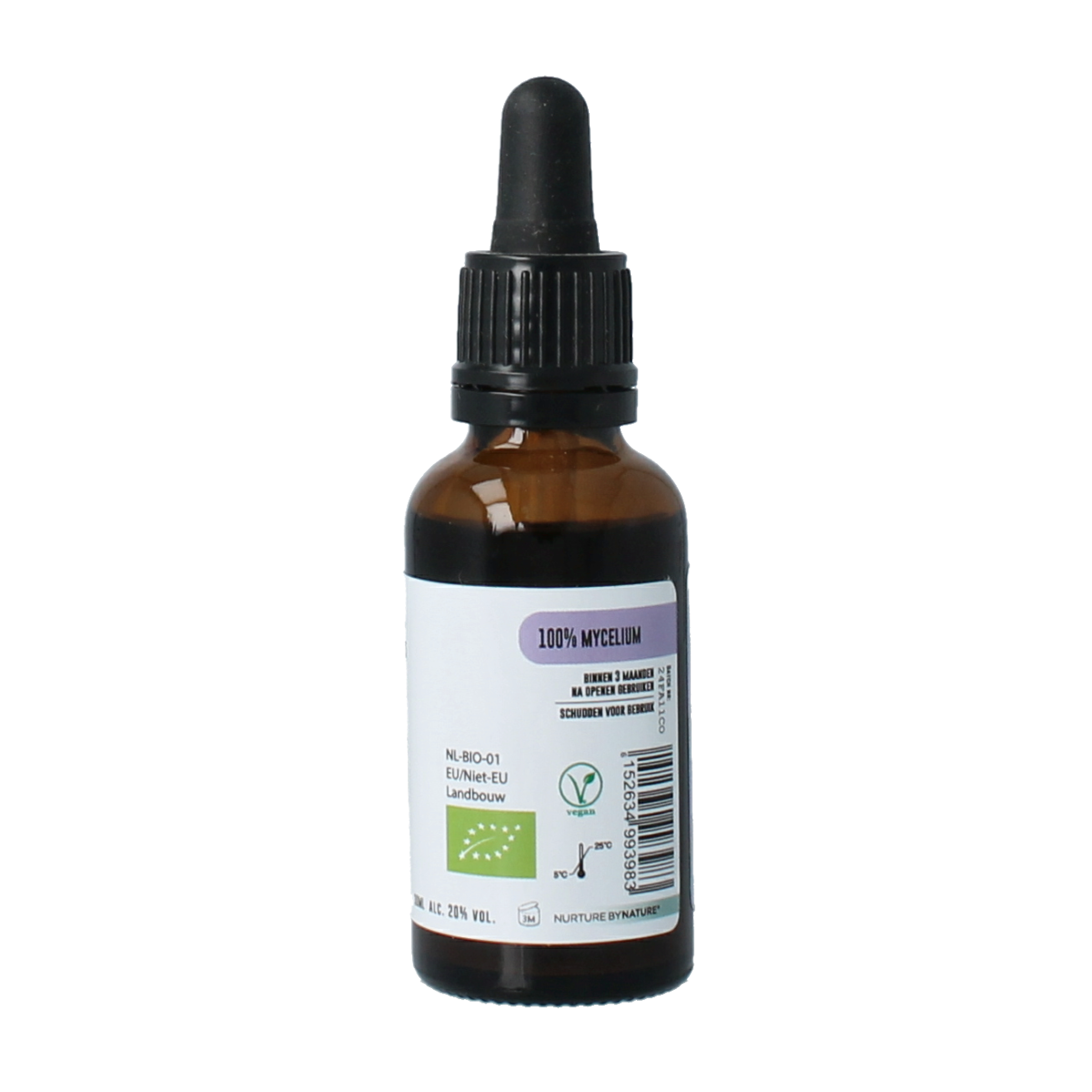 Opus Mushrooms Cordyceps sinensis bio extract in 30ml bottle, herbal supplement from kruidpreparaten brand.
