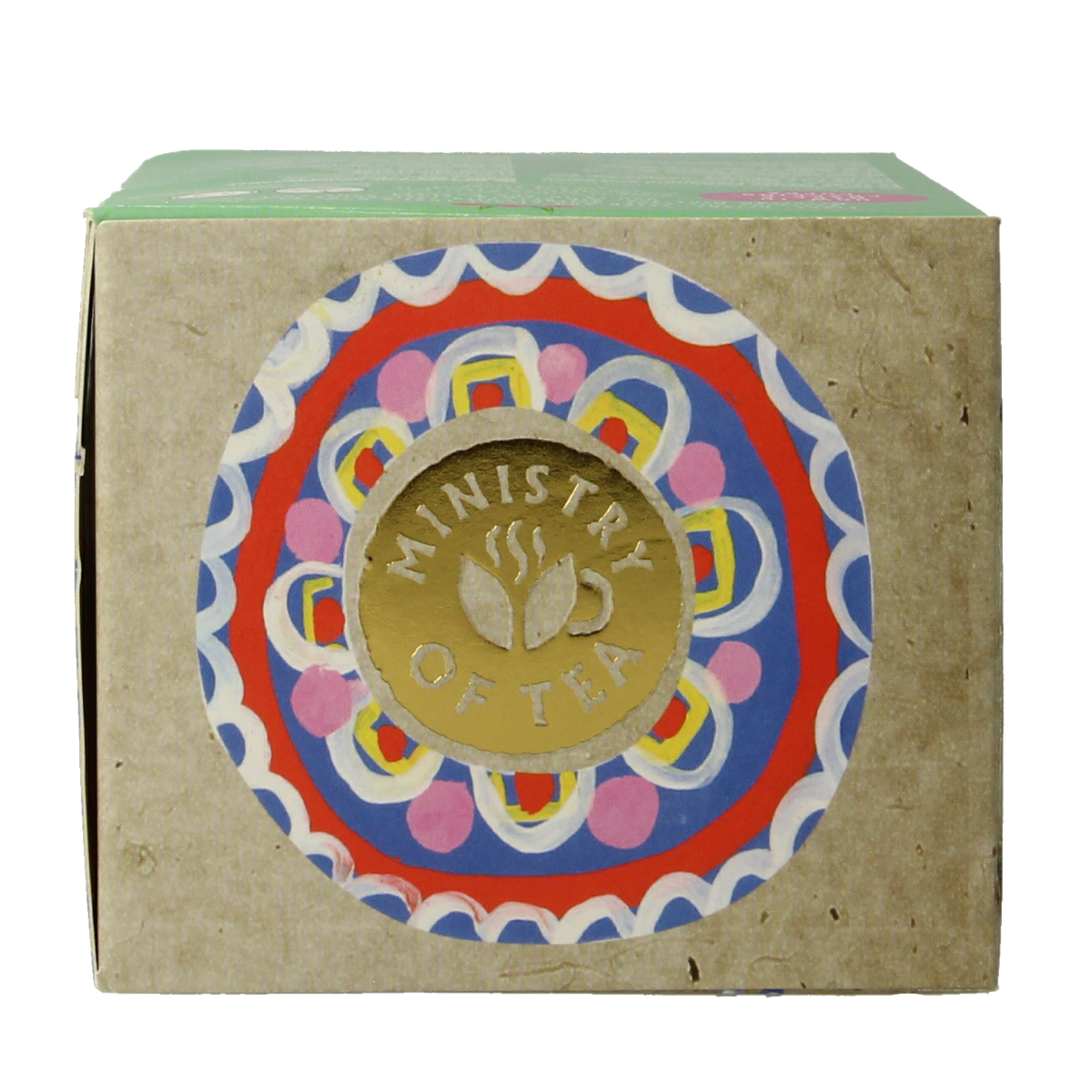 Organic Moroccan mint tea by Ministry Of Tea in a box of 20 tea bags, showcasing fresh mint leaves and tea packaging.