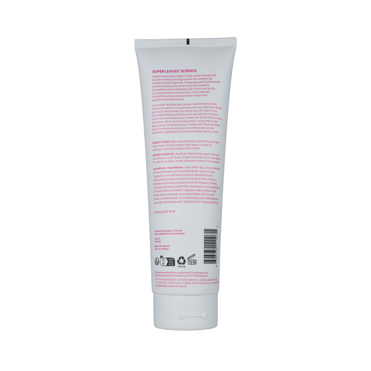 Attitude Moisture Rich Conditioner with Quinoa and Jojoba for nourishing hair, 240ml bottle, in a haircare product image.
