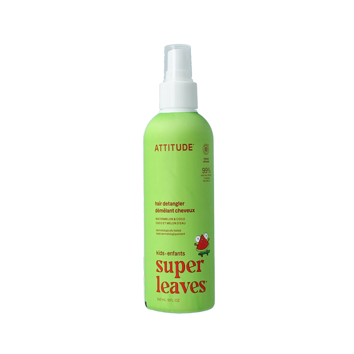 Attitude Hairspray Little Leaves Antiklit Watermelon & Coconut, 240ml, Haarstyling product with watermelon and coconut scent