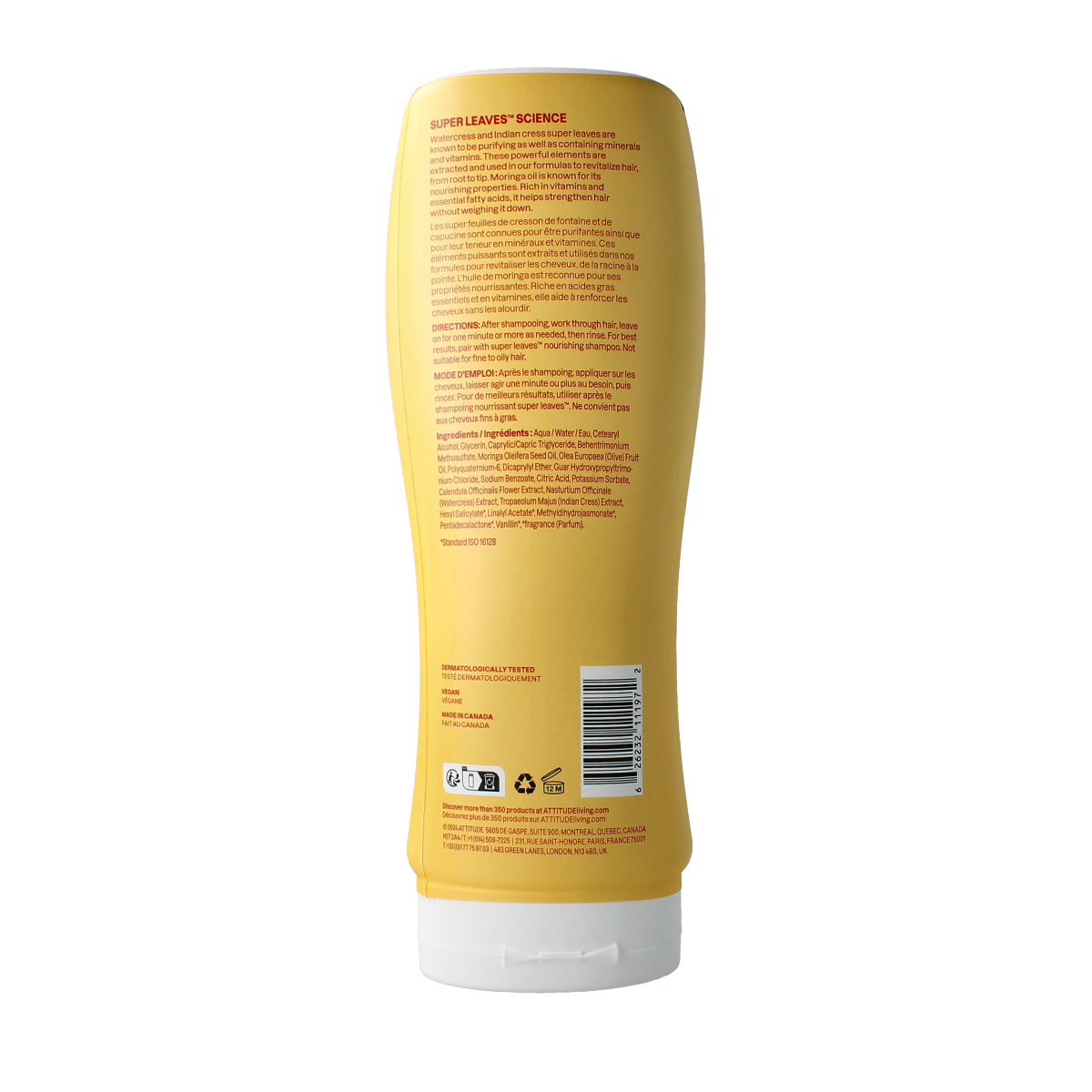Attitude Moringa Oil Curl Nourishing Conditioner for Type 3 curls, 473ml, in a white bottle with a pump dispenser.