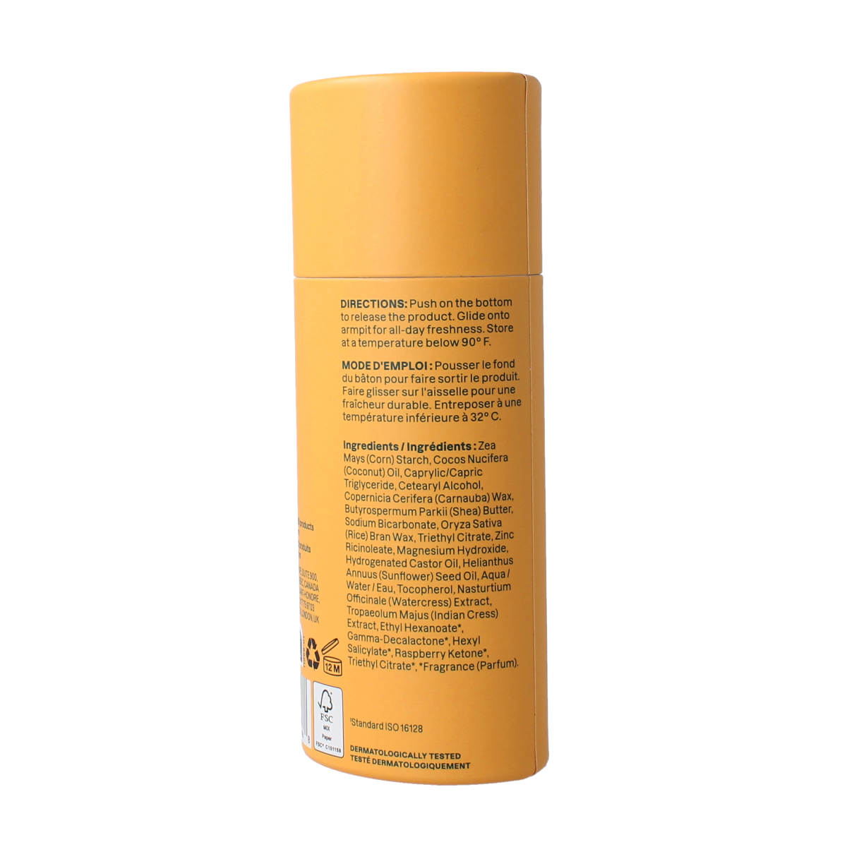 Attitude Deo super leaves deodorant with orange blossom and eucalyptus, 75g, featuring a natural packaging with fresh botanical elements.