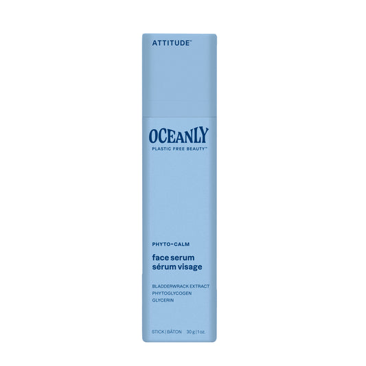 Attitude Oceanly phyto calm gezichtsserum stick in 30g, a soothing facial skincare product with natural ingredients.