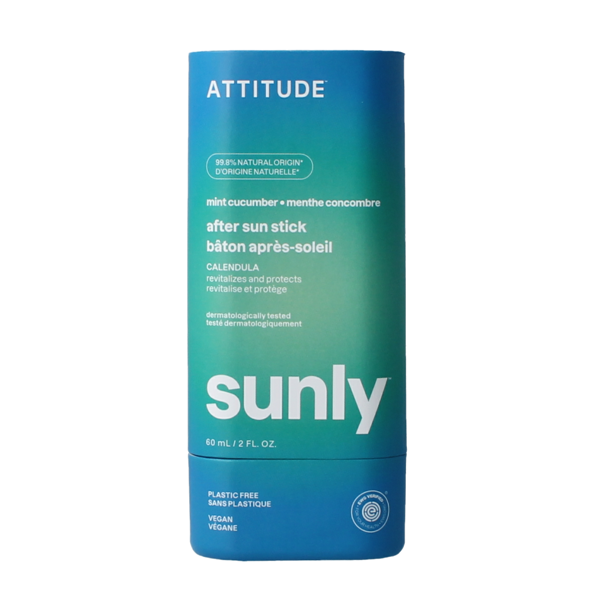 Attitude Sunly after sun stick mint & cucumber SPF30 60.00 Gram