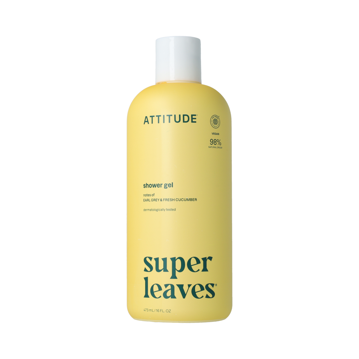 Attitude Super Leaves Bodywash regenerating 473ml bottle with natural ingredients, designed for nourishing body skin.