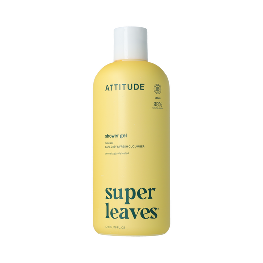 Attitude Super Leaves Bodywash regenerating 473ml bottle with natural ingredients, designed for nourishing body skin.