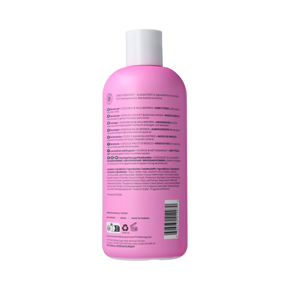 Attitude Super Leaves Bodywash in 473ml, gentle and soothing body cleansing product with natural ingredients.