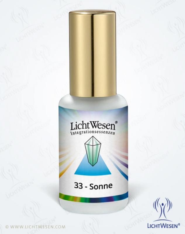 Lichtwesen Zon tinctuur 33ml in a glass bottle with a dropper, used for spiritual practices and energy healing.