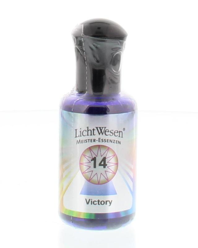 Lichtwesen Victory olie 14 ml bottle, spiritual wellness product with a natural dropper, in a clear glass container.