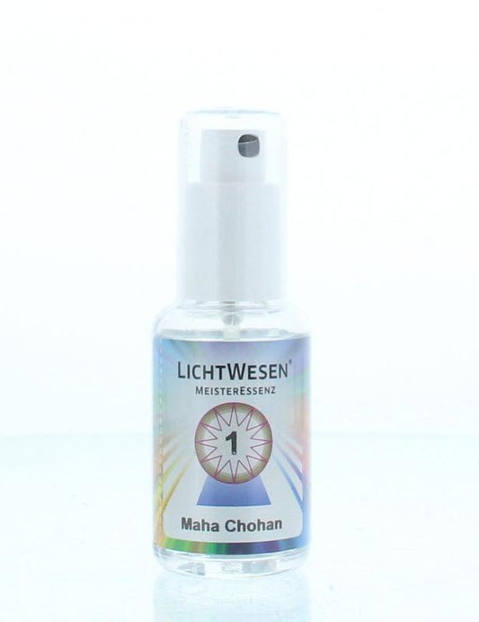 Lichtwesen Maha Chohan tinctuur bottle, 30ml, with spiritual symbolism on label, used for spiritual and energetic practices.