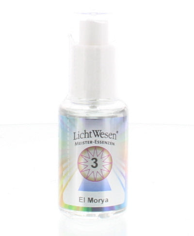 Lichtwesen El Morya tinctuur bottle, 30ml, in front of a spiritual-themed background, representing spiritual healing and energy.
