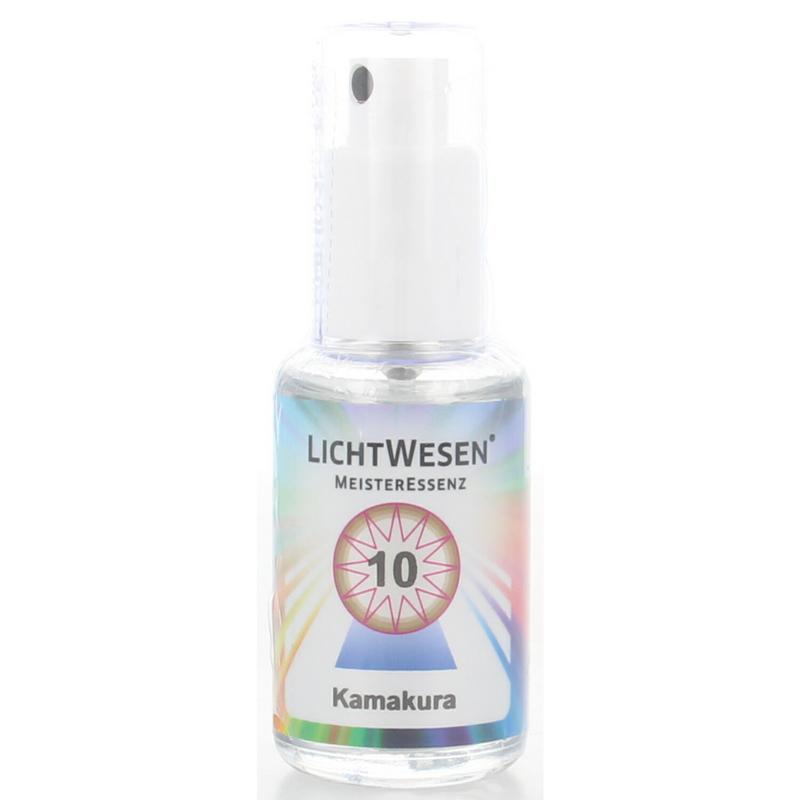 Lichtwesen Kamakura tinctuur 10ml bottle for spiritual rituals, featuring a dark glass container with a white label and black cap.