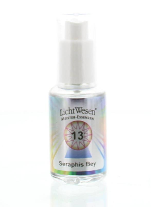 Lichtwesen Seraphis Bey tinctuur 30ml bottle, spiritual remedy with a clear label, displayed on a neutral background.