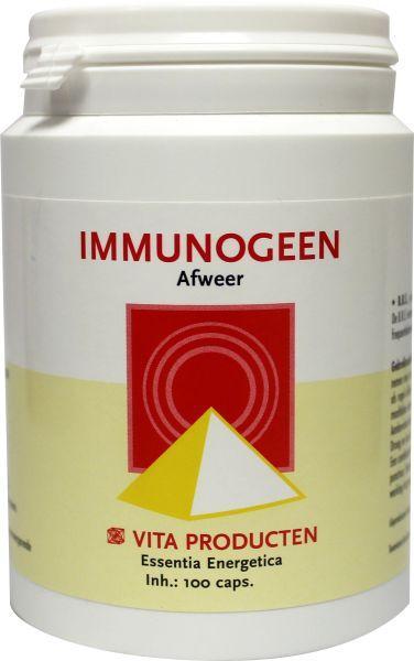 Vita Immunogeen herbal supplement capsules from Vita, showing a bottle of 100 capsules on a white background.