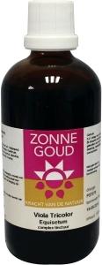 Zonnegoud Viola tricolor Equesitum complex herbal preparation in 100ml bottle, traditional herbal remedy from Zonnegoud brand.
