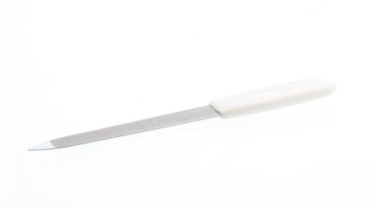 Malteser manicure and pedicure saffier nail file, 11cm, DH50-11/20, single stainless steel tool for nail shaping and smoothing.