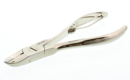 Malteser Nageltang with geruite handgreep, 12cm, nikkel finish for manicure and pedicure, single instrument.