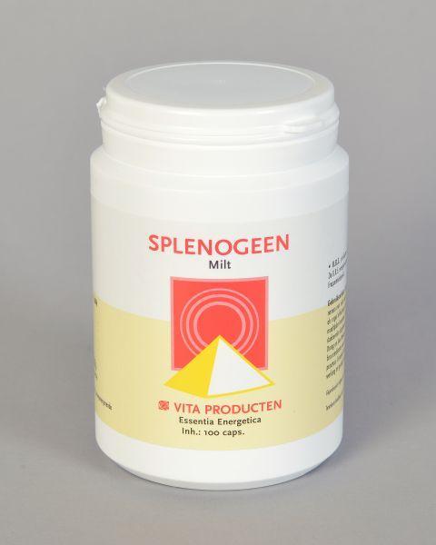 Vita Splenogeen herbal supplement capsules from Vita, featuring 100 capsules of kruidpreparaten for immune support.
