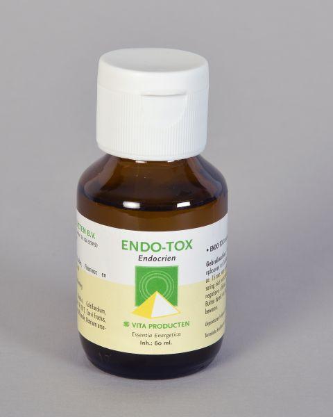 Vita Endo tox herbal supplement in 60ml bottle, natural Kruidenpreparaten product with dropper cap, on white background.