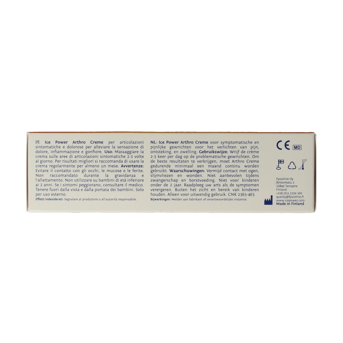 Ice Power Arthro creme 60g jar for muscle and joint pain relief, with a white and blue lid, showing the product label.