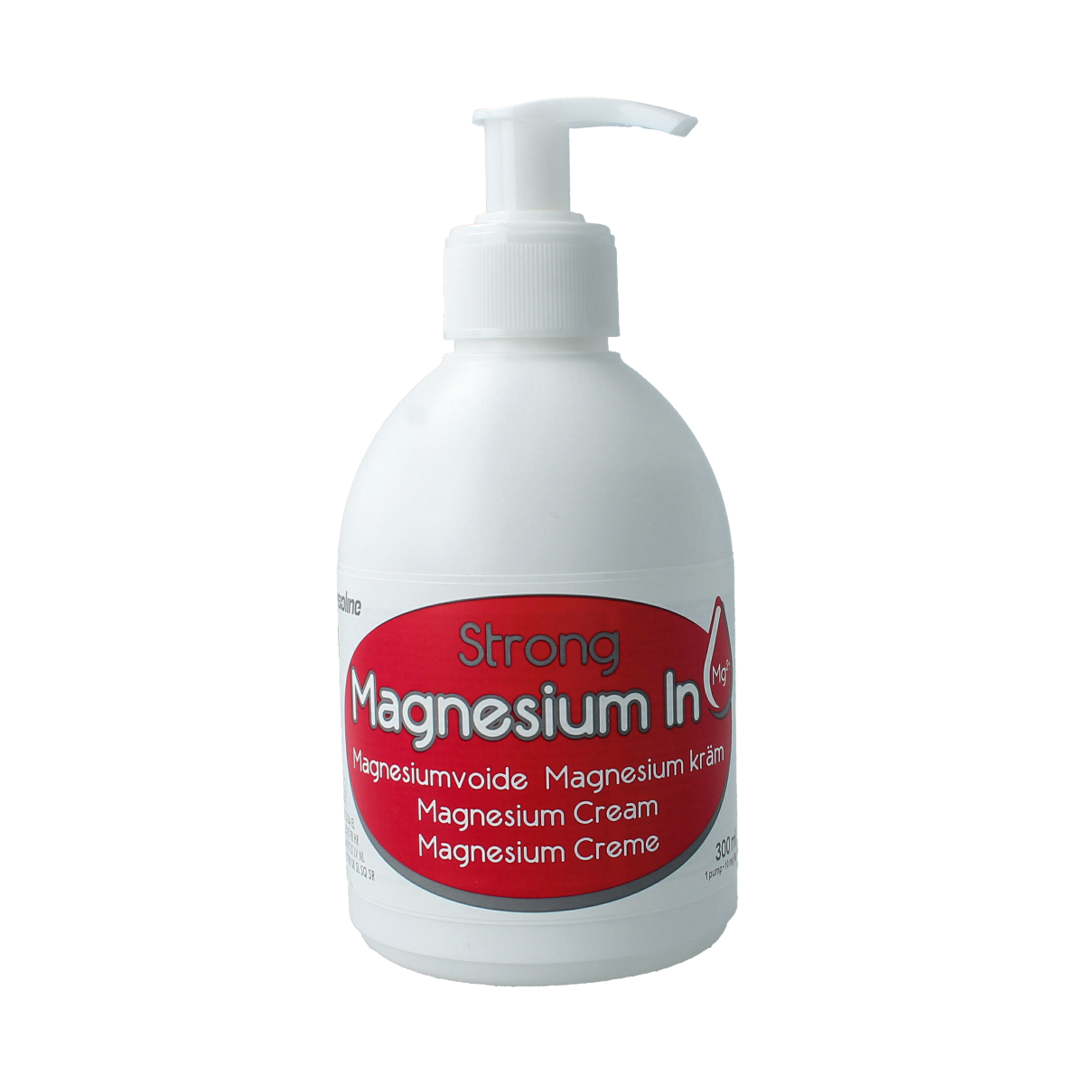 Ice Power Magnesium + MSM body cream in a 300ml pump bottle, featuring a white and blue design with a pump dispenser.