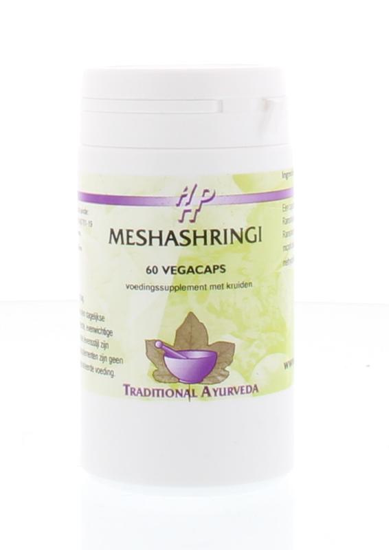 Holisan Meshashringi capsules, herbal supplement from Holisan, showing a bottle of 60 capsules on a neutral background.