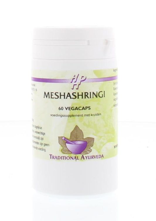 Holisan Meshashringi capsules, herbal supplement from Holisan, showing a bottle of 60 capsules on a neutral background.