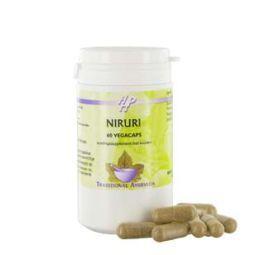 Holisan Niruri herbal capsules for wellness, 60 vegetarian capsules, natural herbal supplement in a clear bottle.