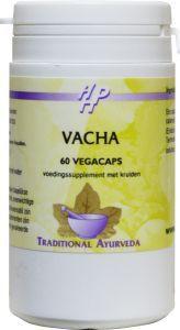 Holisan Vacha 60 vegetarian herbal capsules in a bottle, showcasing the supplement packaging and capsules.