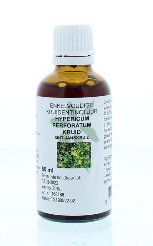 Cruydhof Hypericum perforatum (St. John's Wort) tincture bottle, 50ml, herbal remedy for natural health supplement.