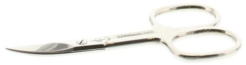 Malteser manicure and pedicure bent nail scissors left side, stainless steel grooming tool for precise nail trimming.