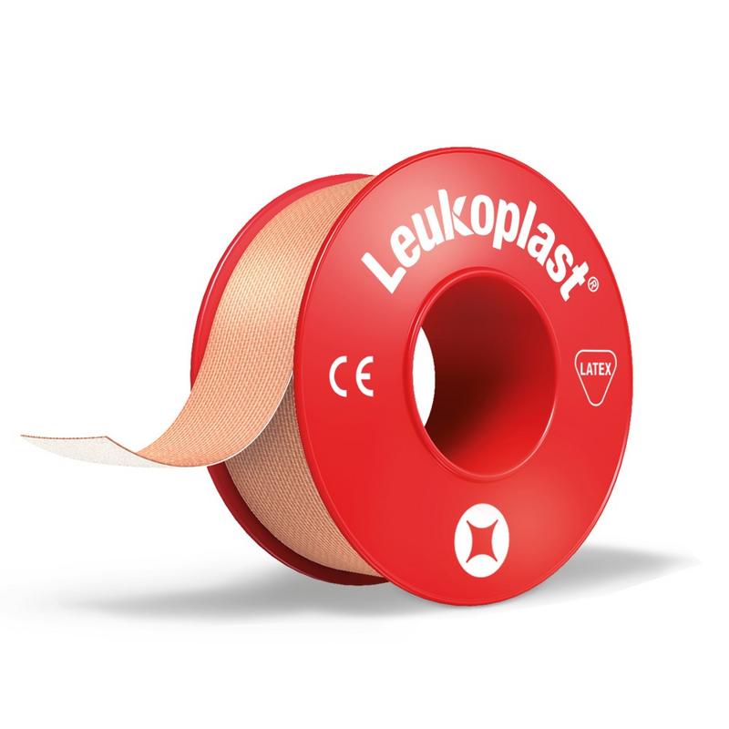 Leukoplast Hechtpleister 5m x 1.25cm red adhesive bandages, sterile tape strips for wound care, 1 piece.