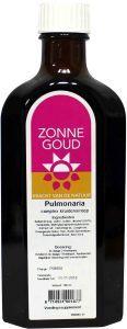 Zonnegoud Pulmonaria complex siroop in 150ml bottle, herbal remedy from Zonnegoud, featuring a herbal liquid supplement for respiratory support.
