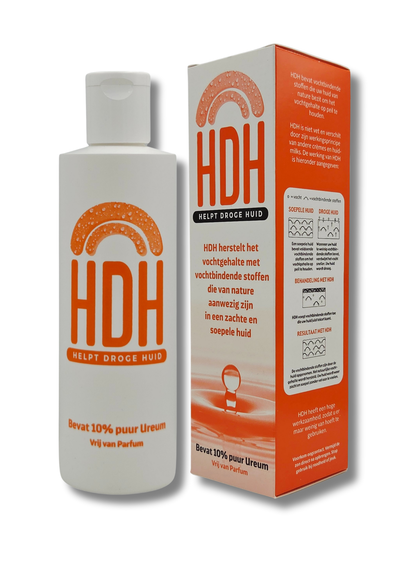 HDH Huidmelk body lotion in a 250ml bottle, moisturizing and nourishing skincare product for smooth skin