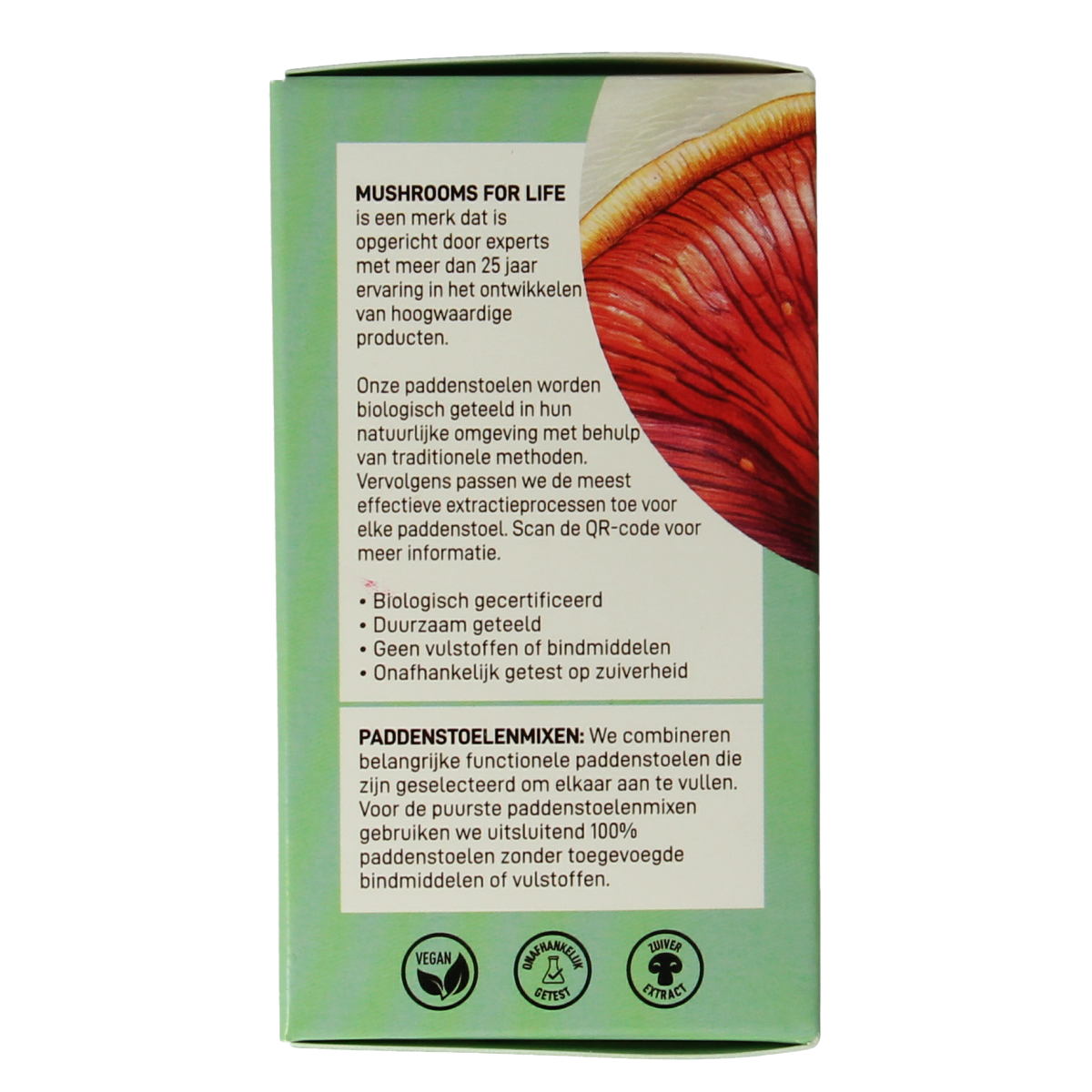 Mushrooms for Life Myco Zen bio capsules, herbal supplement in a white bottle with label, designed for wellness and immune support.