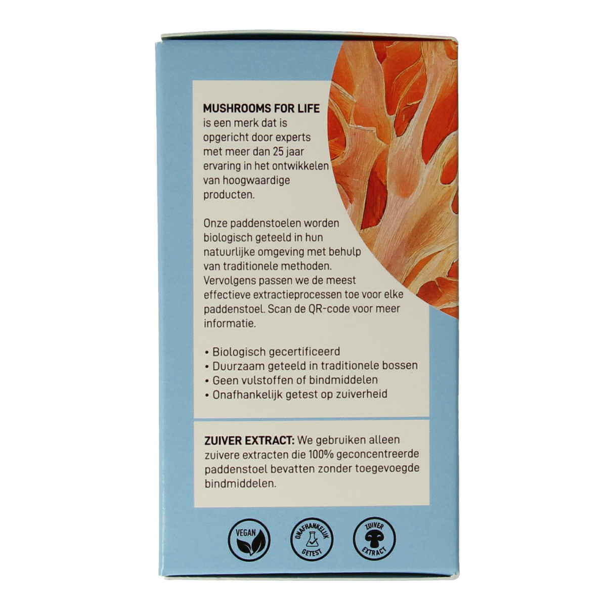 Bio Tremella mushroom capsules from Mushrooms for Life, 60 capsules, herbal supplement in a blister pack.