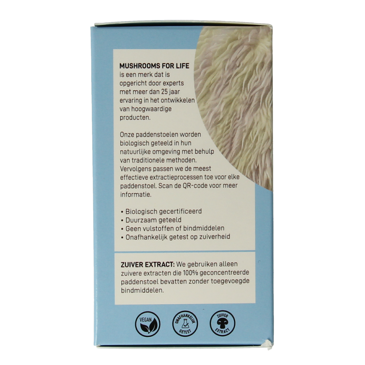 Mushrooms for Life Lion's Mane bio capsules in a bottle, dietary supplement for cognitive health and immune support.