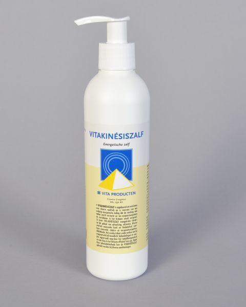 Vita Kinesiszalf 250ml body care product in a tube, with a white and green label, used for skin relief and muscle care.