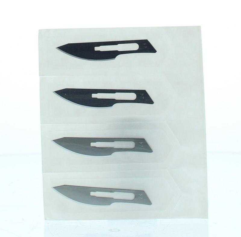 Sterile Malteser scalpel blades, 4cm, made of steel, 100 pieces, suitable for medical and surgical use.