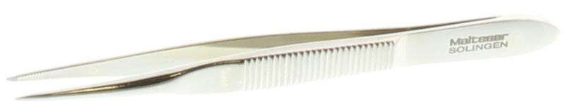 Malteser stainless steel splinter tweezers, 8cm, nickel finish, ideal for precision removal in steelware tools.