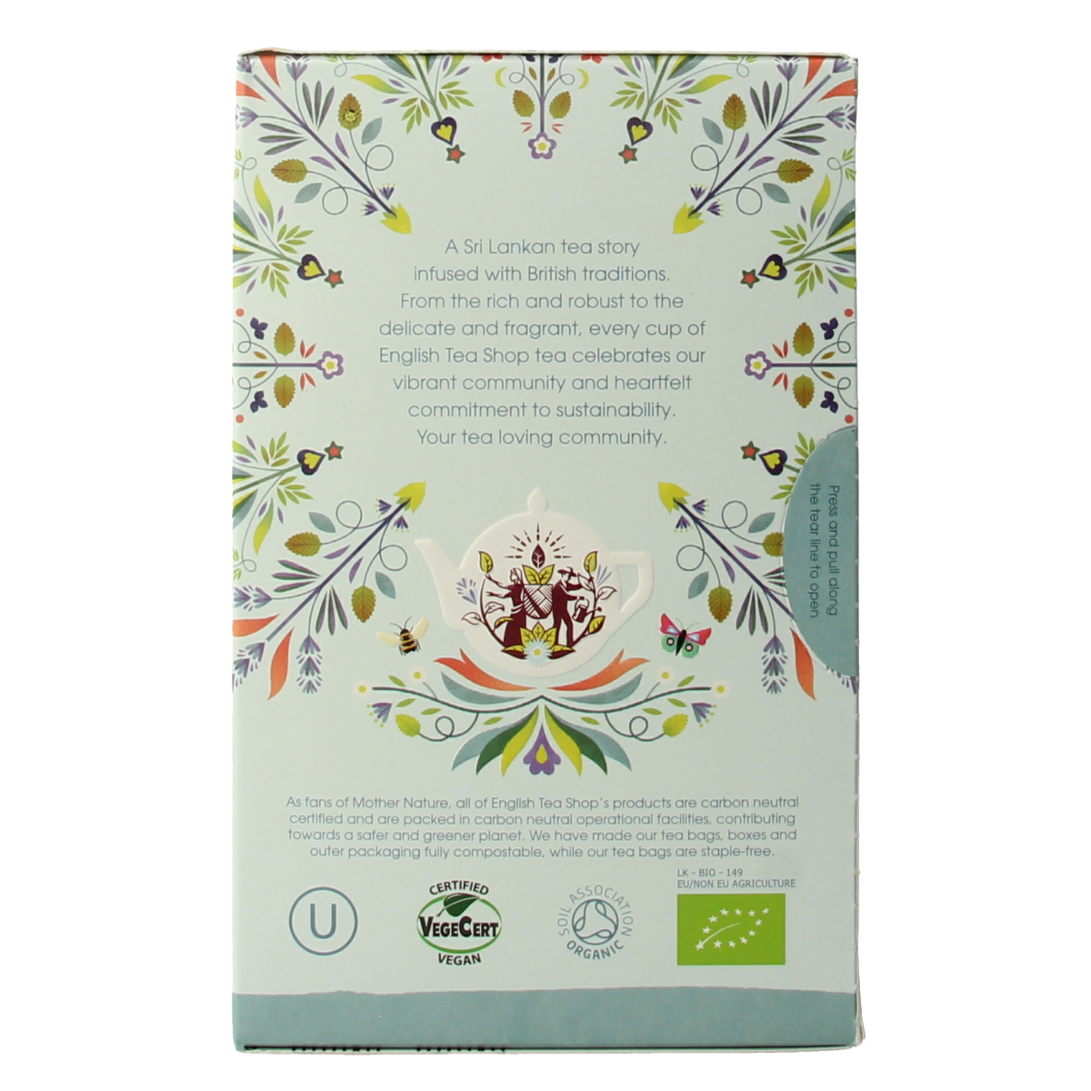 English Tea Shop Sleepy Me organic tea bags, 20-count, with calming herbal blend in a colorful package.