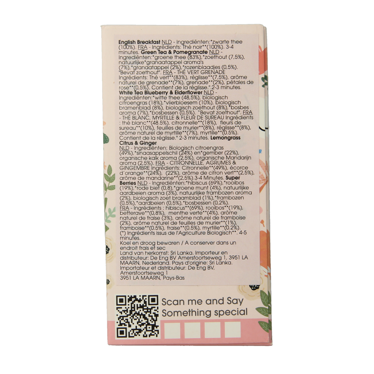 English Tea Shop organic tea bags, 20-count box, showcasing the packaging for herbal and specialty teas.