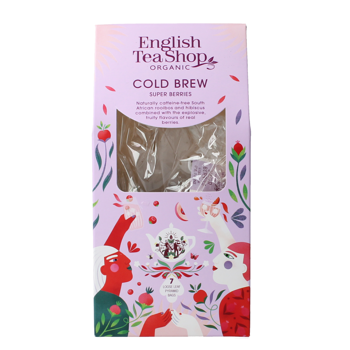 English Tea Shop Super Berries Bio tea bags, organic fruit and berry blend, in a pack of 7.00 for a flavorful tea experience.