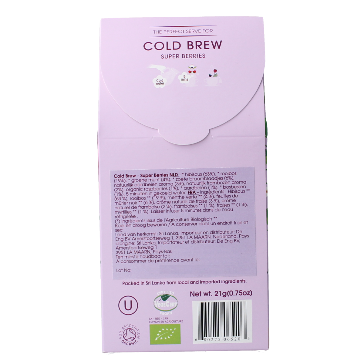 English Tea Shop Super Berries bio tea bags, natural infusion in a box, featuring vibrant berry ingredients for a flavorful brew.