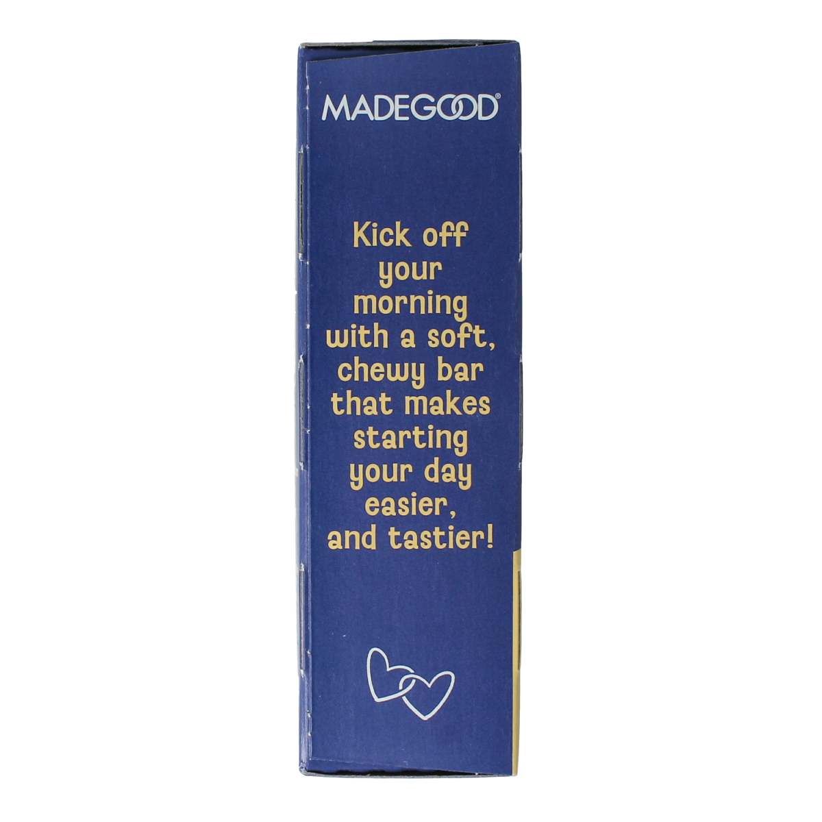 MadeGood blueberry breakfast bar, organic snack with blueberry flavor, displayed on a white background.