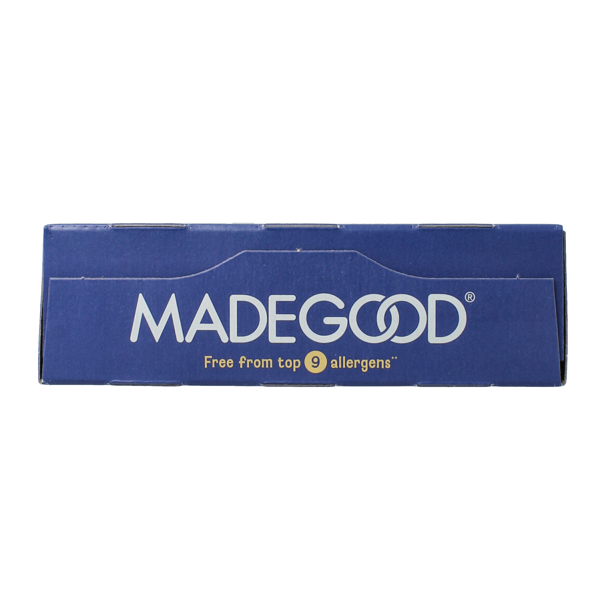 MadeGood blueberry Mornings snack bar, organic blueberry flavor, displayed on a clean surface.