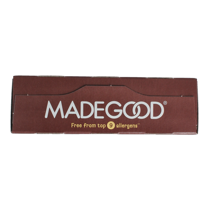 MadeGood Mornings chocolate chip snack bars, organic, 5-pack, ideal for quick, healthy mid-morning or afternoon snacks.
