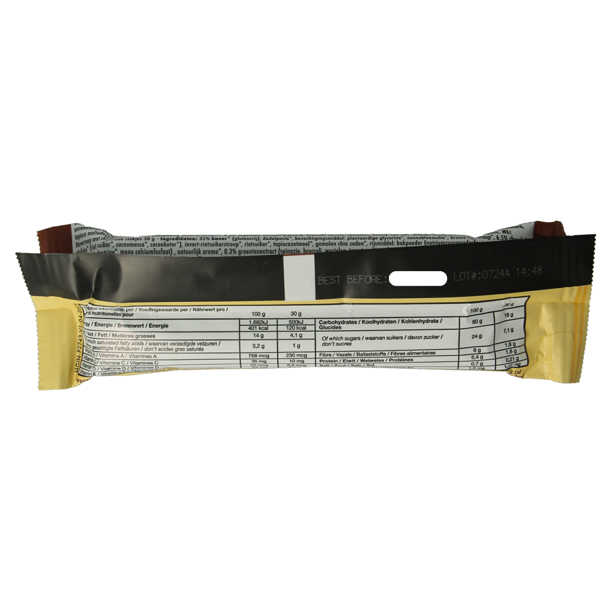 Made Good Morning Bar with chocolate chips, organic snack bar in 30g package, ideal for quick energy and healthy snacking.