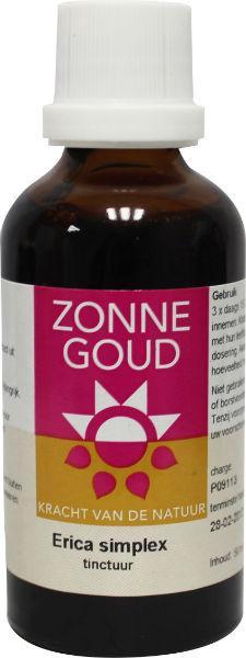 Zonnegoud Erica simplex herbal supplement in 50ml bottle, featuring a clear label and herbal extract inside.